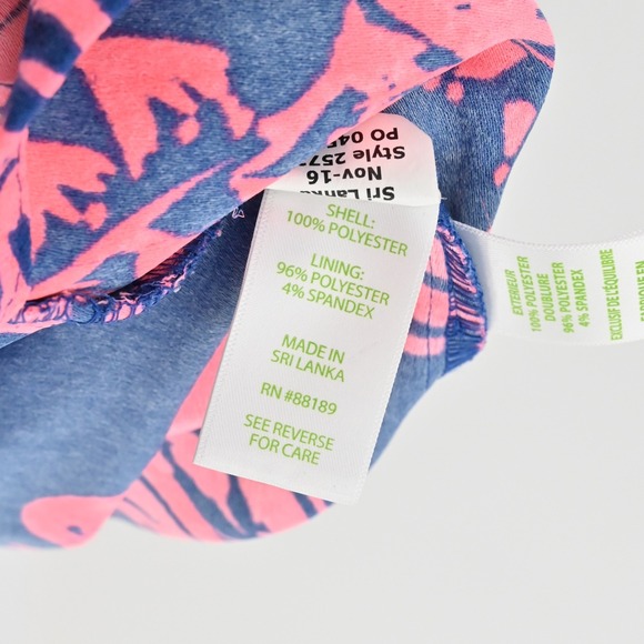 Lilly Pulitzer Donna Romper Sz 10 Indigo Night Caw Blue Pink Sleeveless Playsuit - Picture 10 of 16